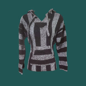 Black and white striped 420 hoodie